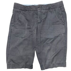 Vince Women’s Size 10 Charcoal Cotton Buckle Side Bermuda Shorts